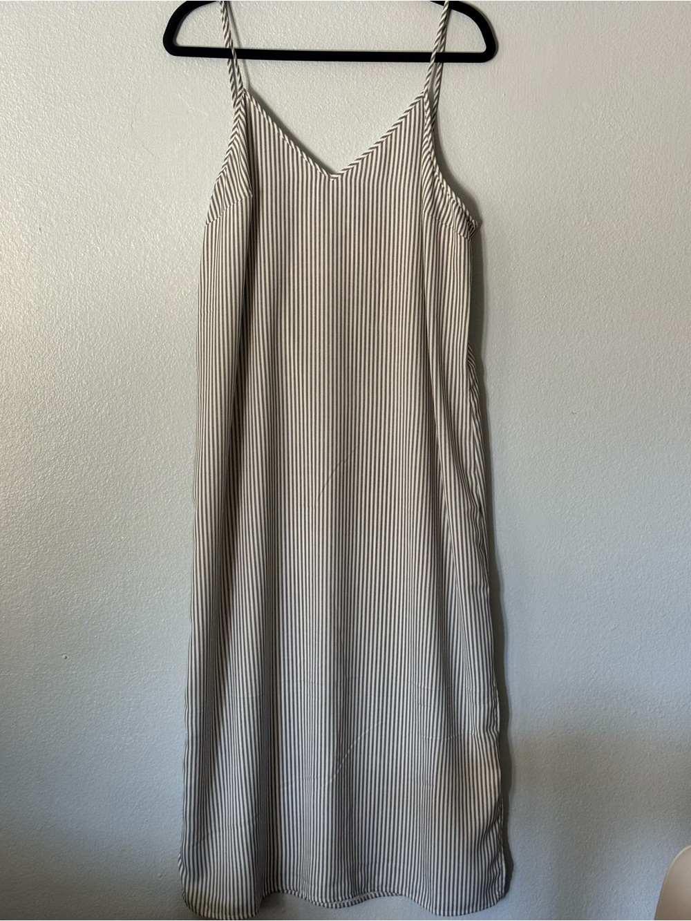NWOT  Striped Spaghetti Strap Maxi Slip  Dress - Size Large